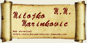 Milojko Marinković vizit kartica